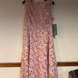 Windsor Blush Pink Embellished V-Neck Midi Dress by Windsor